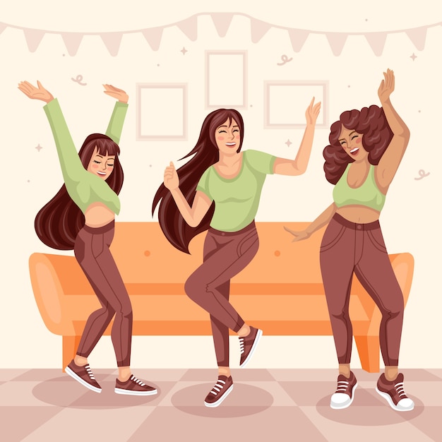 Free vector hand drawn house party illustration