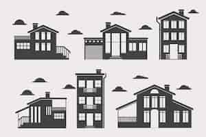 Free vector hand drawn house silhouette