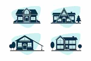 Free vector hand drawn house silhouette