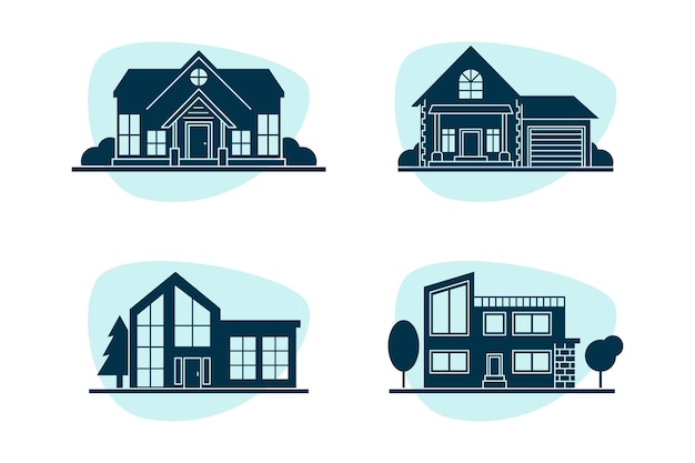 Free vector hand drawn house silhouette