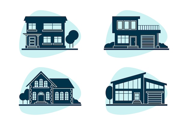 Free vector hand drawn house silhouette