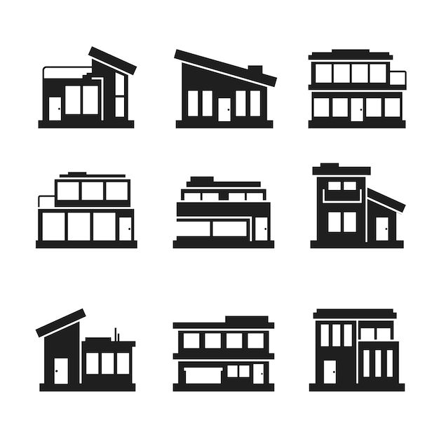 Free vector hand drawn house silhouette