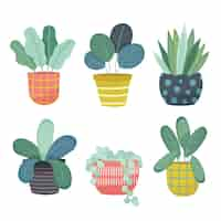 Free vector hand drawn houseplant collection