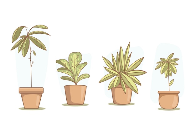 Free vector hand drawn houseplant collection