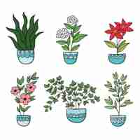 Free vector hand drawn houseplant collection