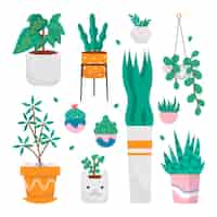 Free vector hand drawn houseplant collection