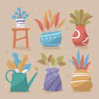 Free vector hand drawn houseplant collection