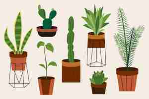 Free vector hand drawn houseplant collection