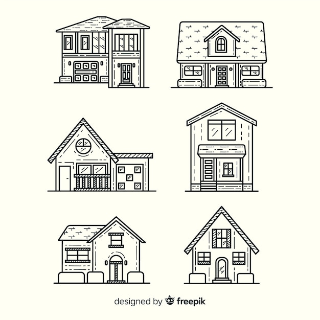 Hand drawn houses collection