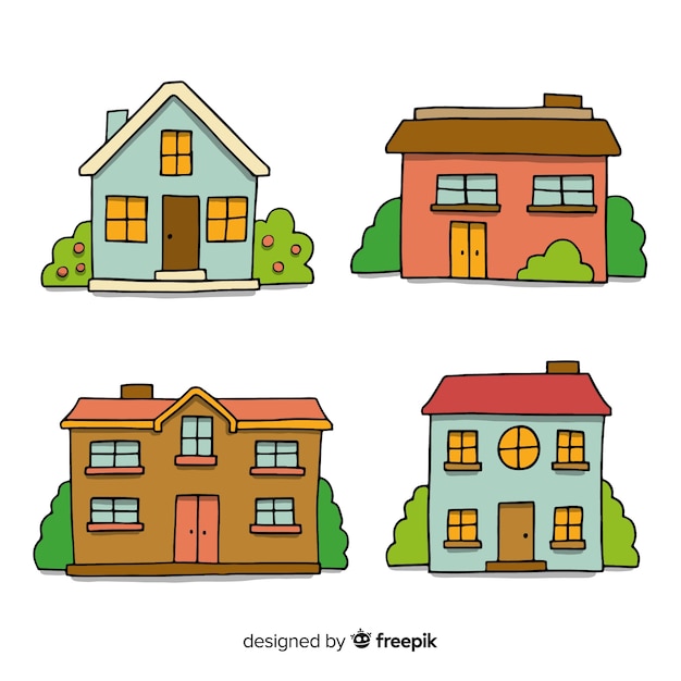 Hand drawn houses collection