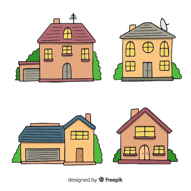 Hand drawn houses collection