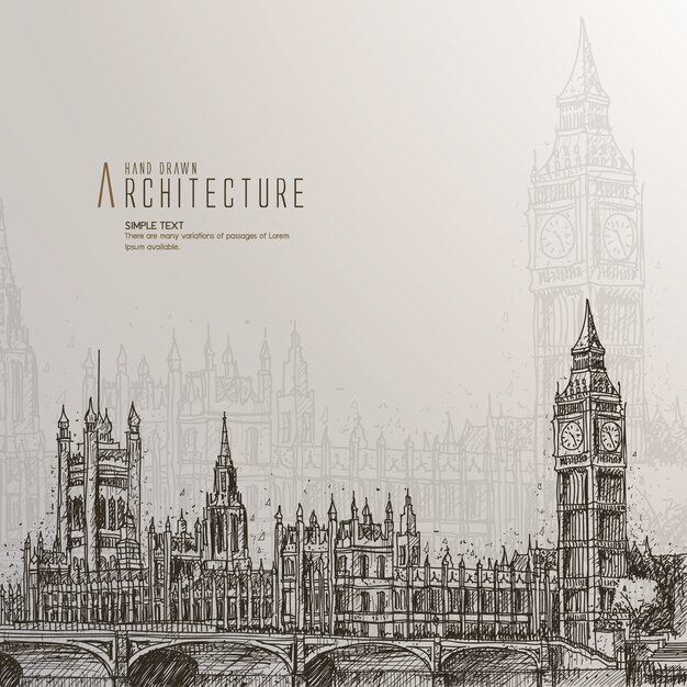 Hand drawn houses of parliament