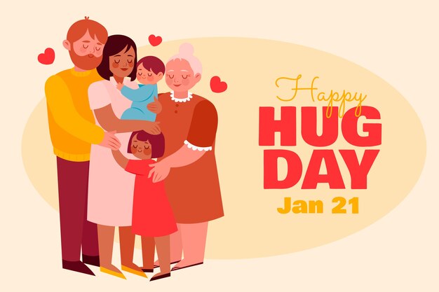 Hand drawn hug day background