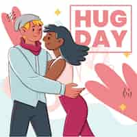 Free vector hand drawn hug day illustration