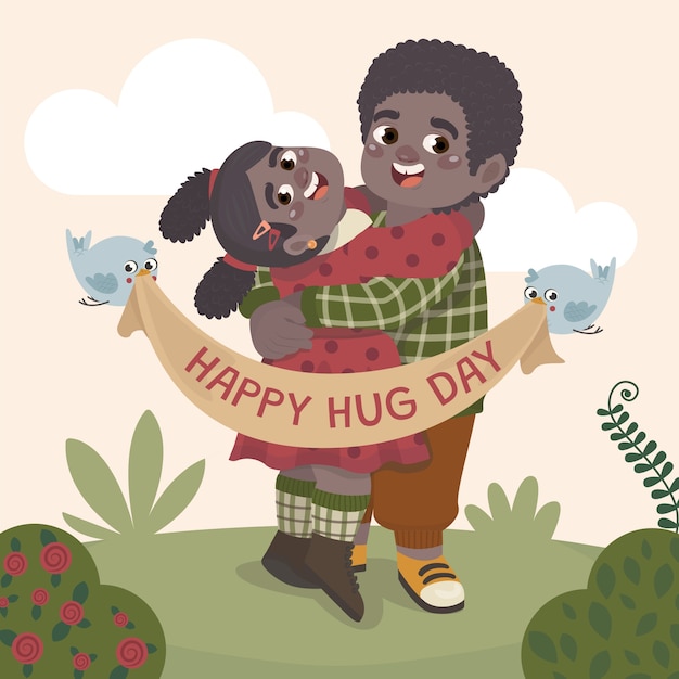 Free vector hand drawn hug day illustration