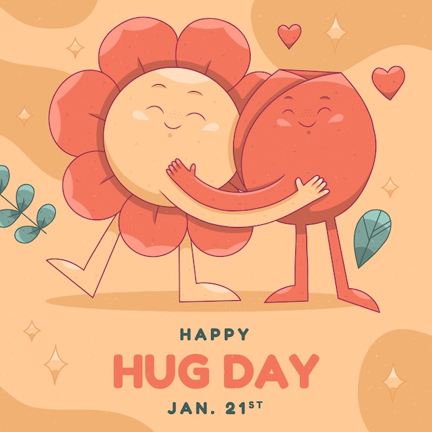 Free vector hand drawn hug day illustration