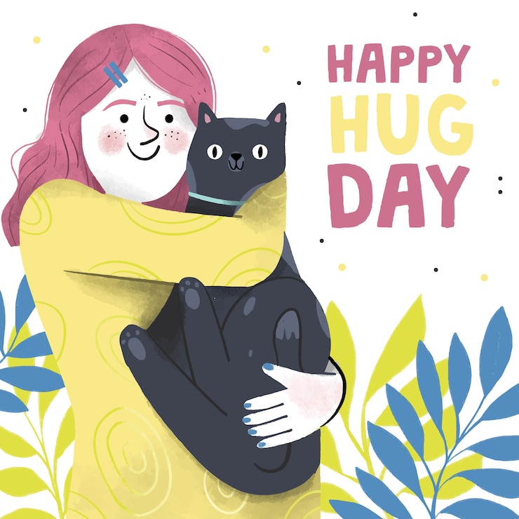 Free Vector hand drawn hug day illustration