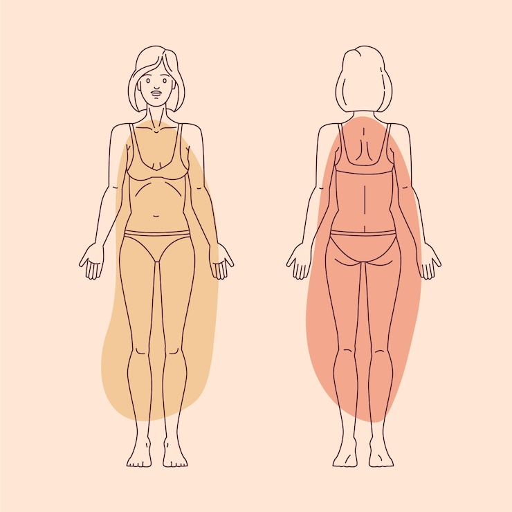 Free Vector hand drawn human body outline illustration