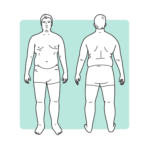 Hand drawn human body outline illustration