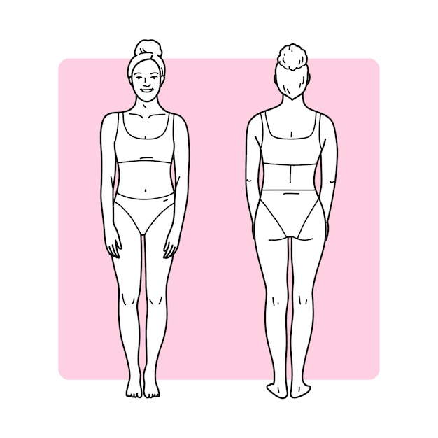 Free Vector hand drawn human body outline illustration