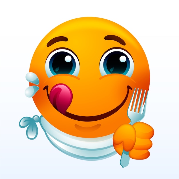 Free vector hand drawn hungry emoji illustration