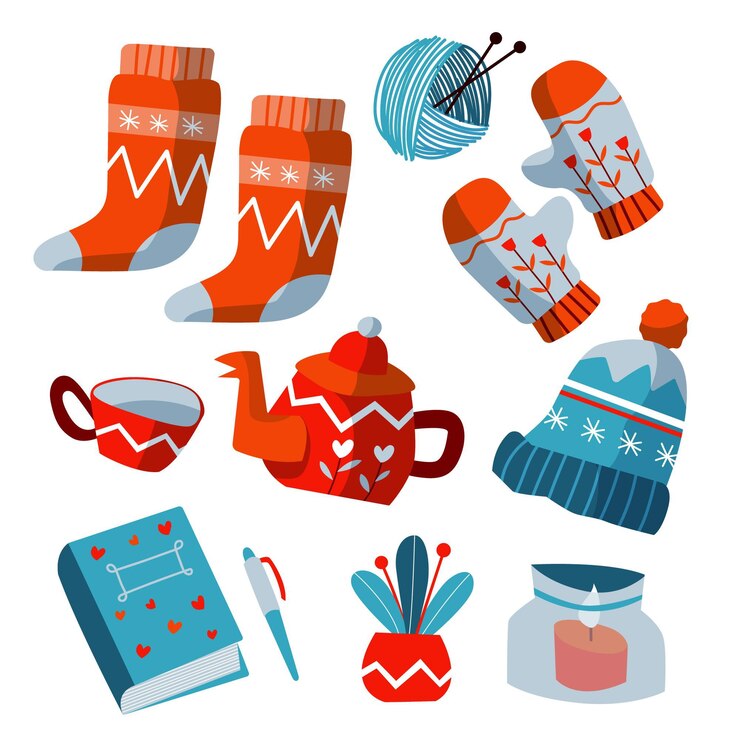 Бесплатный Вектор нарисованные от руки осенние наклейки hygge