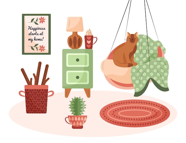 Concetto di hygge disegnato a mano