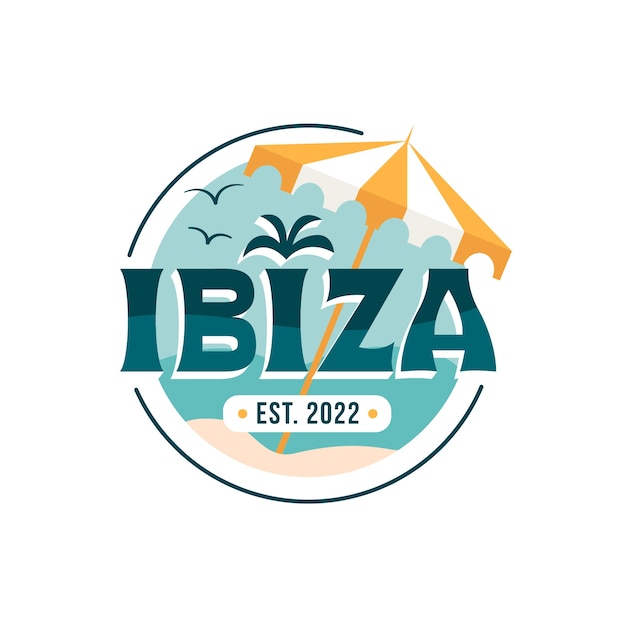 Hand drawn ibiza logo lettering