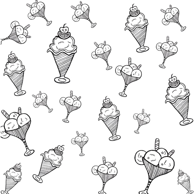 Рисованный фон мороженого