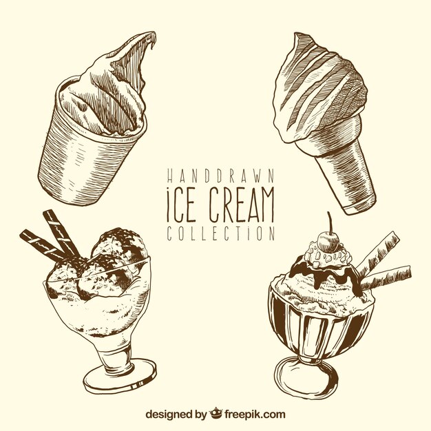 Hand-drawn ice cream collection