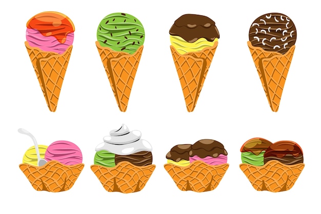 Vettore gratuito collezione di gelati disegnati a mano