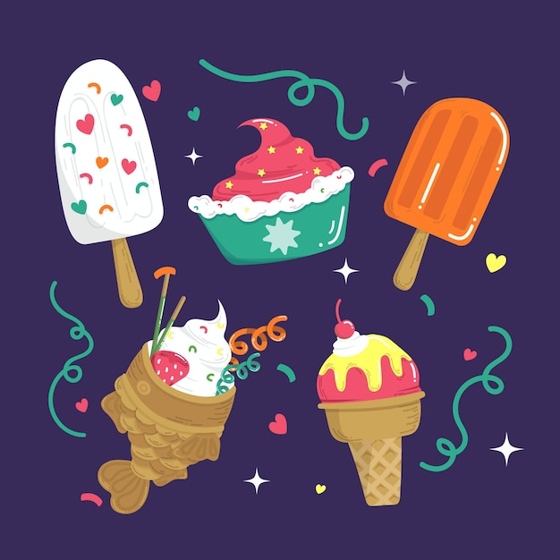 Hand drawn ice cream collection