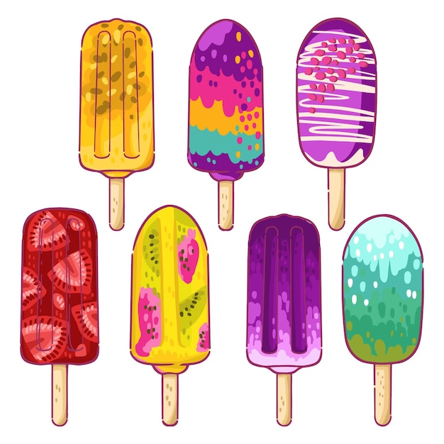 Free vector hand drawn ice cream collection