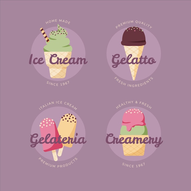 Collezione di gelati disegnati a mano