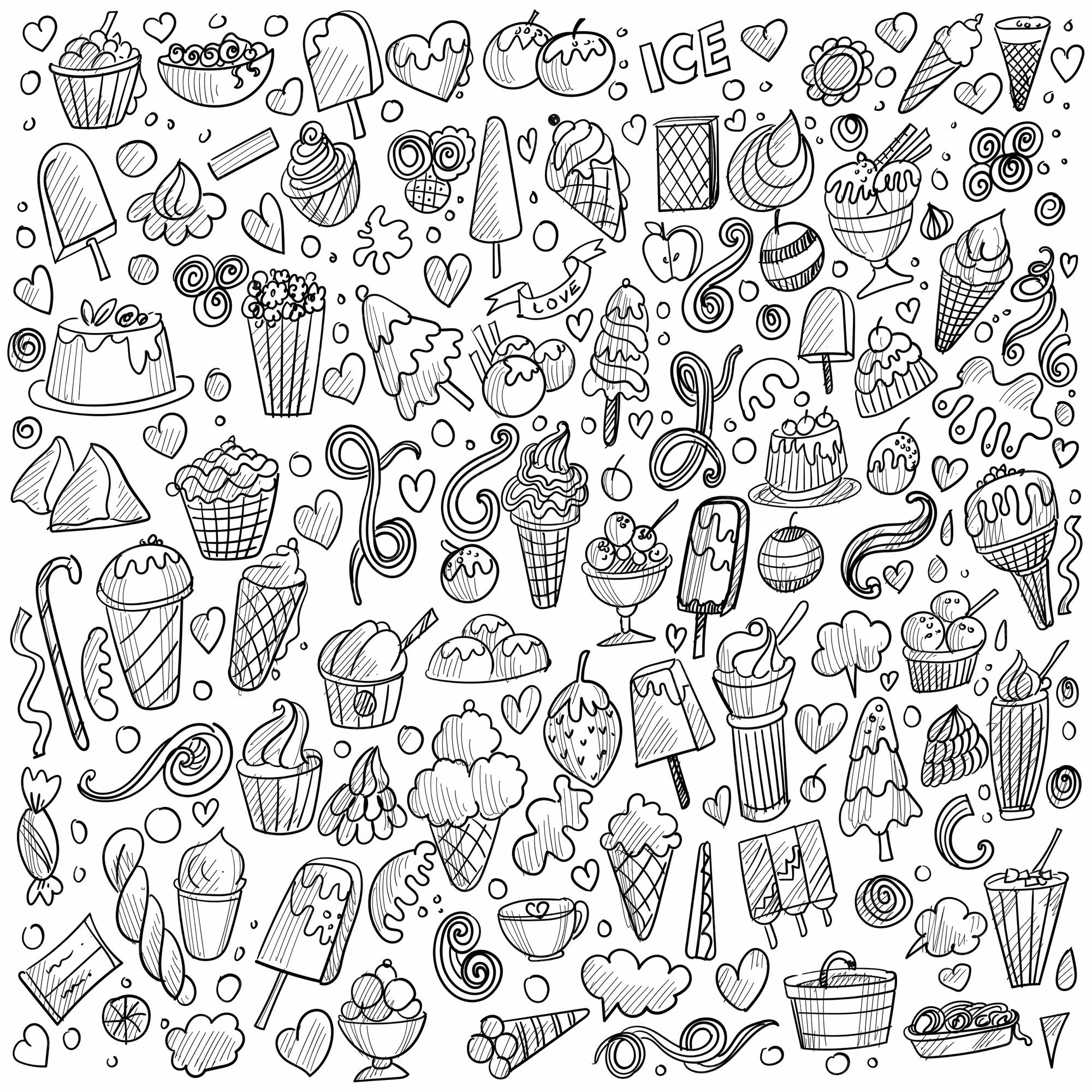 Details 300 food doodle background