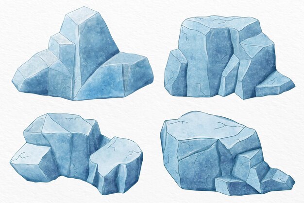 Hand drawn iceberg set