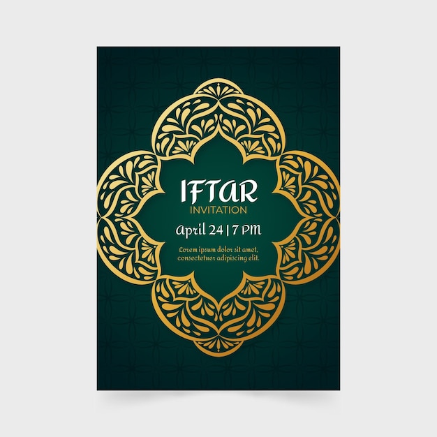 Free vector hand drawn iftar invitation template