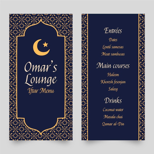 Hand drawn iftar menu template