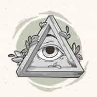 Vettore gratuito icona illuminati disegnata a mano