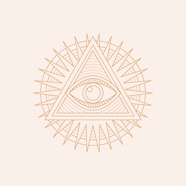 무료 Vector 손으로 그린 illuminati 그림