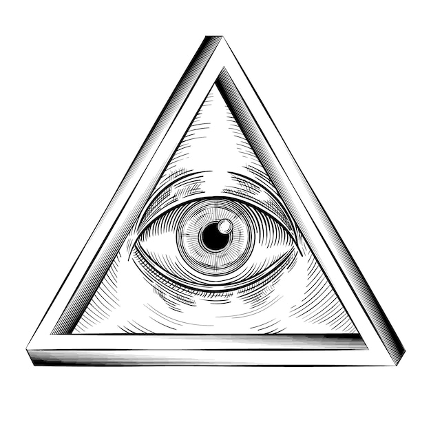 Hand drawn  illuminati illustration