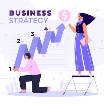 Hand drawn illustrated business strategy concept