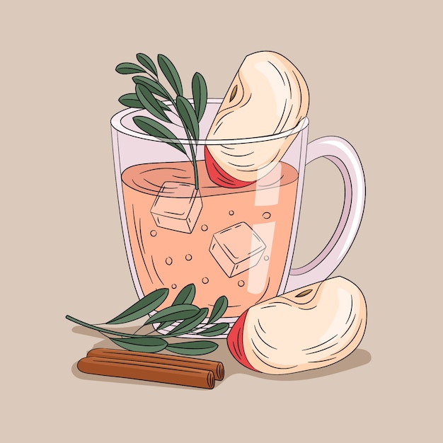 Free vector hand drawn illustration for apple cider drink