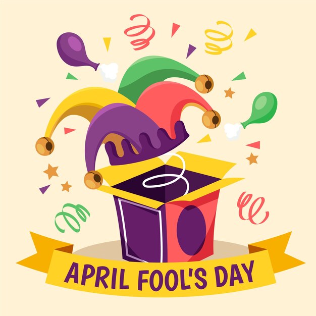 Hand drawn illustration for april fool's day with funny hat