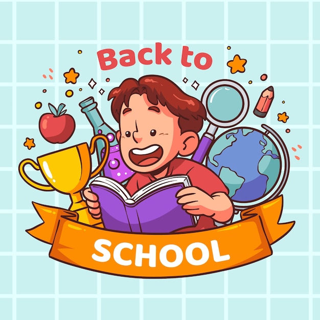 Free vector hand drawn illustration for back to school event