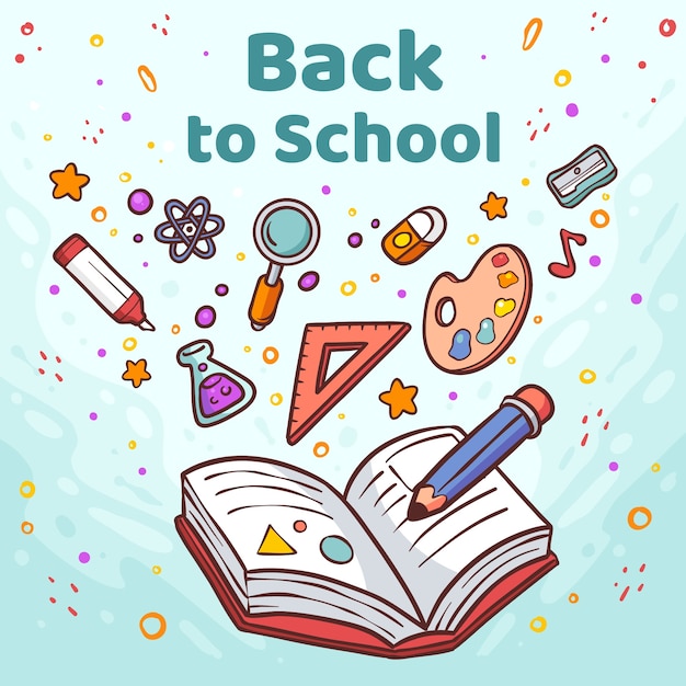 Free vector hand drawn illustration for back to school event