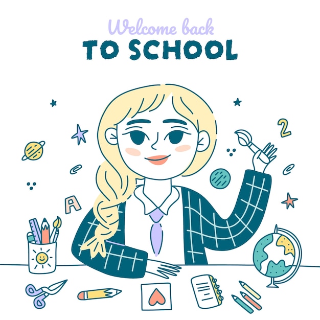 Hand drawn illustration for back to school season