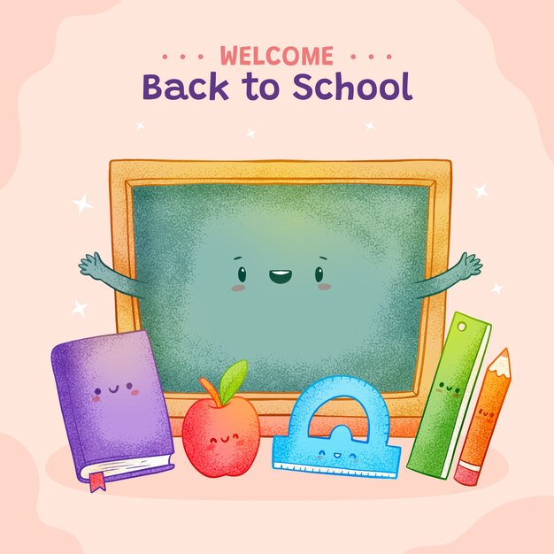 Hand drawn illustration for back to school season