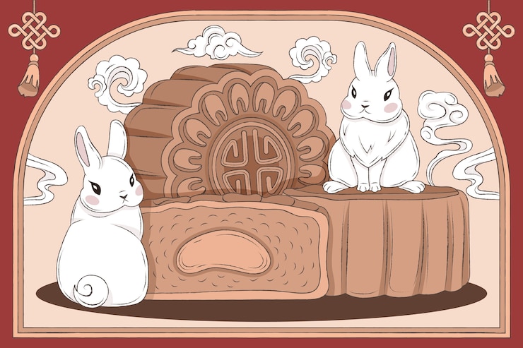 Free Vector hand drawn illustration for chinese mid-autumn festival celebration