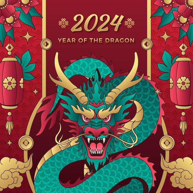 Hand drawn illustration for chinese new year celebration